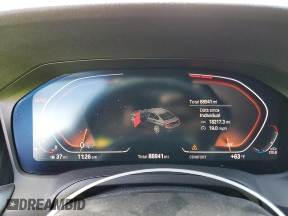2019 BMW 3 Series 330i z VIN WBA5R1C54KFH09541, wystawiony jako Copart lot #48539175 z przebiegiem 88 941 mil mil oraz Szkody całkowita. Historia ofert i sprzedaży dostępna na DreamBid. Obrazek 9.