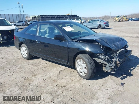 2002 Honda Civic EX with VIN 1HGEM22992L075073, listed as a IAAI auction lot 41758844 with 1 mi miles. Bid and sale history available at carsss.com. Image 1.
