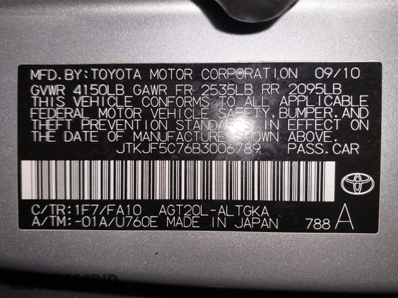 2011 Scion tC z VIN JTKJF5C76B3006789, wystawiony jako IAAI lot #41571706 z przebiegiem 92 169 mil mil oraz . Historia ofert i sprzedaży dostępna na DreamBid. Obrazek 9.