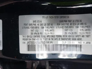 2014 Mazda CX-9 Touring with VIN JM3TB3CV5E0446563, listed as a IAAI auction lot 41524521 with 99,374 mi miles. Bid and sale history available at carsss.com. Image 9.