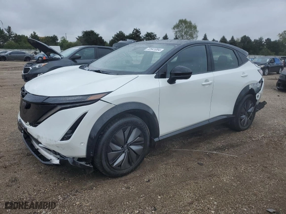 2024 Nissan ARIYA PLATINUM+ with VIN JN1DF0CD7RM732374, listed as a Copart auction lot 72541084 with 7,262 mi miles and Salvage Title. Bid and sale history available at carsss.com. Image 1.