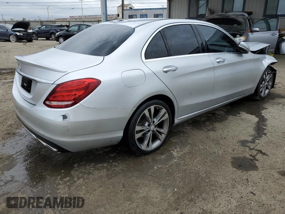 2016 Mercedes-Benz C 300 with VIN 55SWF4JB2GU157782, listed as a Copart auction lot 53893975 with 105,385 mi miles and Salvage Title. Bid and sale history available at carsss.com. Image 3.