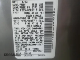 2013 Nissan Rogue SV z VIN JN8AS5MV2DW641787, wystawiony jako Copart lot #58910585 z przebiegiem 69 273 mil mil oraz Tytuł czysty. Historia ofert i sprzedaży dostępna na DreamBid. Obrazek 13.