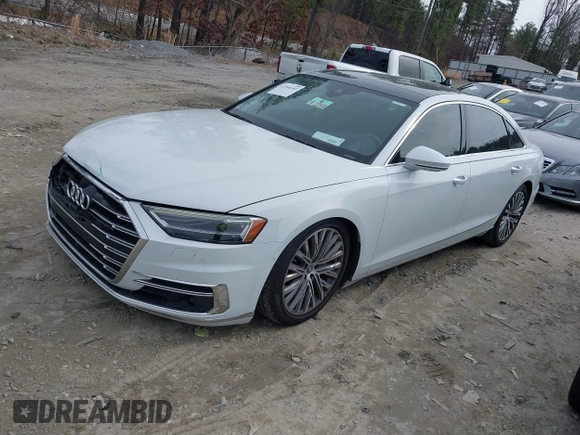 2019 Audi A8 L with VIN WAU8DAF83KN007358, listed as a IAAI auction lot 41540352 with 77,203 mi miles. Bid and sale history available at carsss.com. Image 17.