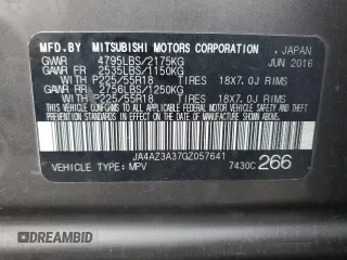 2016 Mitsubishi Outlander SE with VIN JA4AZ3A37GZ057641, listed as a Copart auction lot 61936725 with 170,953 mi miles and Clean title. Bid and sale history available at DreamBid. Image 13.