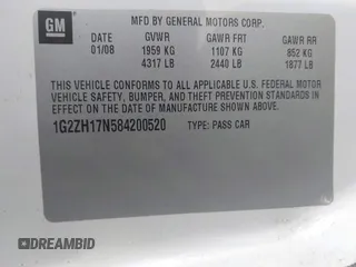 2008 Pontiac G6 GT z VIN 1G2ZH17N584200520, wystawiony jako IAAI lot #41802537 z przebiegiem 180 810 mil mil oraz . Historia ofert i sprzedaży dostępna na DreamBid. Obrazek 9.