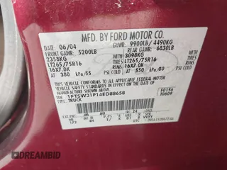 2004 Ford F-350 XL с VIN 1FTSW31P14ED88658, выставлен на аукционе IAAI как лот 41589922 с пробегом 252 624 миль миль и . История ставок и продаж доступна на DreamBid. Изображение 9.