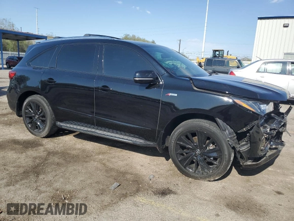 2019 Acura MDX Technology with VIN 5J8YD4H05KL011873, listed as a Copart auction lot 60115525 with 47,025 mi miles and Salvage title. Bid and sale history available at DreamBid. Image 4.