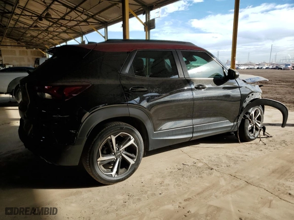 2021 Chevrolet TrailBlazer RS with VIN KL79MTSL1MB075236, listed as a Copart auction lot 43985825 with 44,518 mi miles and Salvage Title. Bid and sale history available at carsss.com. Image 3.