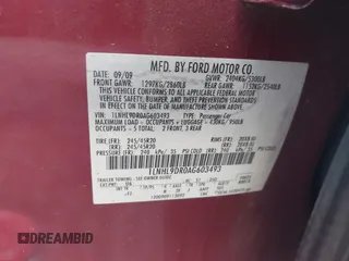 2010 Lincoln MKS с VIN 1LNHL9DR0AG603493, выставлен на аукционе IAAI как лот 40913114 с пробегом 215 927 миль миль и . История ставок и продаж доступна на DreamBid. Изображение 9.
