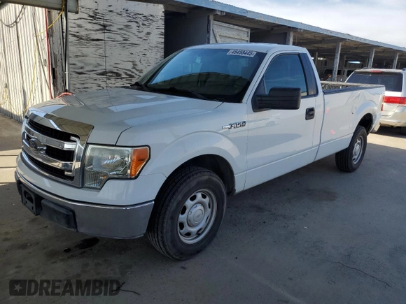 2013 Ford F-150 XL with VIN 1FTNF1CF9DKD49470, listed as a Copart auction lot 45458445 with 141,089 mi miles and Salvage Title. Bid and sale history available at carsss.com. Image 1.