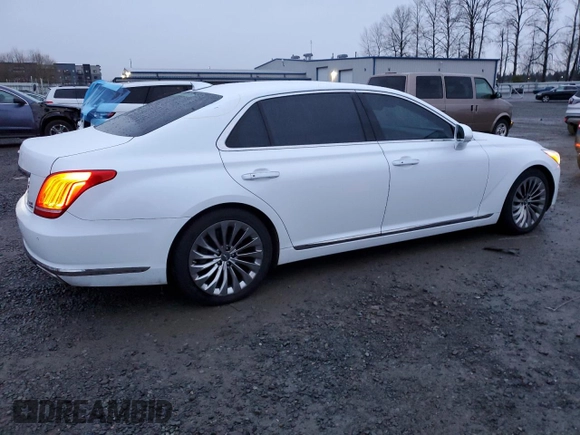 2017 Genesis G90 Premium with VIN KMHG34JA8HU033526, listed as a Copart auction lot 84528214 with 74,423 mi miles and Salvage Title. Bid and sale history available at DreamBid. Image 3.