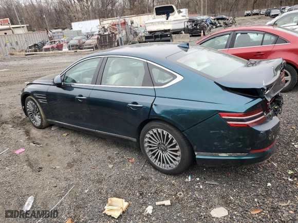 2023 Genesis Electrified G80 with VIN KMTGE4S19PU004677, listed as a Copart auction lot 44518885 with 19,997 mi miles and Non Repairable. Bid and sale history available at carsss.com. Image 2.