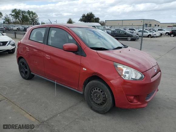 2015 Mitsubishi Mirage DE with VIN ML32A3HJ9FH045147, listed as a Copart auction lot 50801115 with 130,499 mi miles and Salvage Title. Bid and sale history available at carsss.com. Image 4.