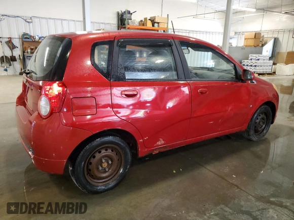 2009 Chevrolet Aveo 1LT with VIN KL1TD66E19B311906, listed as a Copart auction lot 58667965 with 108,441 mi miles and Clean title. Bid and sale history available at DreamBid. Image 3.