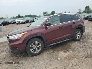 2015 Toyota Highlander XLE z VIN 5TDJKRFH5FS102366, wystawiony jako Copart lot #59897755 z przebiegiem 147 094 mil mil oraz Szkoda całkowita • Salvage title. Historia ofert i sprzedaży dostępna na DreamBid. Obrazek 1.