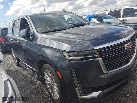 2021 Cadillac Escalade Premium Luxury with VIN 1GYS3CKL6MR218402, listed as a Copart auction lot 74196274 with 43,432 mi miles and Salvage Title. Bid and sale history available at carsss.com. Image 4.