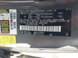 2014 Toyota Sienna LE AAS with VIN 5TDKK3DC5ES483532, listed as a IAAI auction lot 41905911 with 122,392 mi miles and . Bid and sale history available at DreamBid. Image 9.