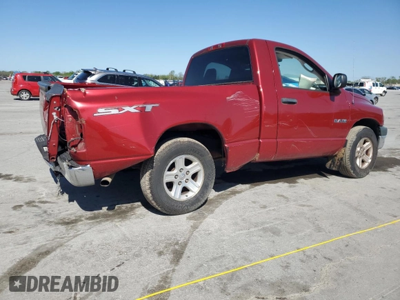 2008 Dodge 1500 ST with VIN 1D7HA16K08J213329, listed as a Copart auction lot 53147975 with 48,987 mi miles and Salvage Title. Bid and sale history available at DreamBid. Image 3.