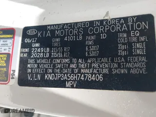 2017 Kia Soul + with VIN KNDJP3A56H7478406, listed as a IAAI auction lot 40045022 with 126,961 mi miles. Bid and sale history available at carsss.com. Image 9.