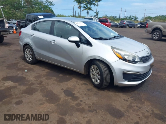 2016 Kia Rio LX with VIN KNADM4A33G6638575, listed as a IAAI auction lot 41828931 with 76,220 mi miles. Bid and sale history available at carsss.com. Image 1.