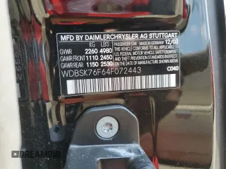 2004 Mercedes-Benz SL z VIN WDBSK76F64F072443, wystawiony jako Copart lot #56370125 z przebiegiem Nie podano mil oraz Tytuł czysty. Historia ofert i sprzedaży dostępna na DreamBid. Obrazek 12.