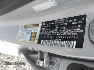 2020 Kia Optima LX z VIN 5XXGT4L38LG422703, wystawiony jako IAAI lot #39335033 z przebiegiem 73 037 mil mil oraz . Historia ofert i sprzedaży dostępna na DreamBid. Obrazek 9.