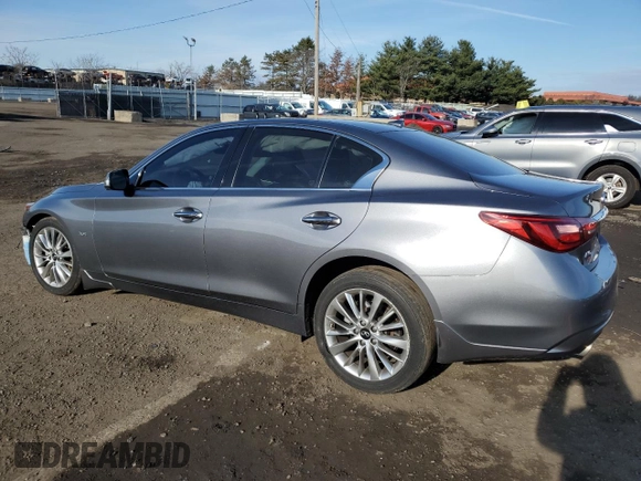 2019 Infiniti Q50 3.0t LUXE with VIN JN1EV7AR0KM593743, listed as a Copart auction lot 83748304 with 70,650 mi miles and Salvage Title. Bid and sale history available at carsss.com. Image 2.