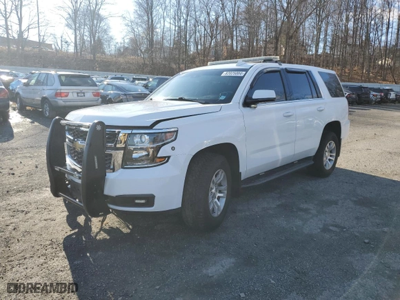 2019 Chevrolet Tahoe Commercial with VIN 1GNSKFEC7KR386737, listed as a Copart auction lot 82025004 with 47,581 mi miles and Salvage Title. Bid and sale history available at carsss.com. Image 1.