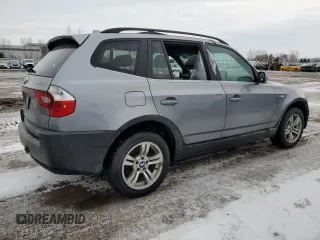 2005 BMW X3 3.0i with VIN WBXPA93455WD07737, listed as a Copart auction lot 47237785 with 258,638 mi miles and Clean Title. Bid and sale history available at carsss.com. Image 3.