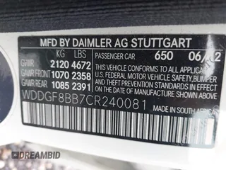 2012 Mercedes-Benz C 300 Sport with VIN WDDGF8BB7CR240081, listed as a IAAI auction lot 42654194 with 50,428 mi miles and . Bid and sale history available at DreamBid. Image 9.