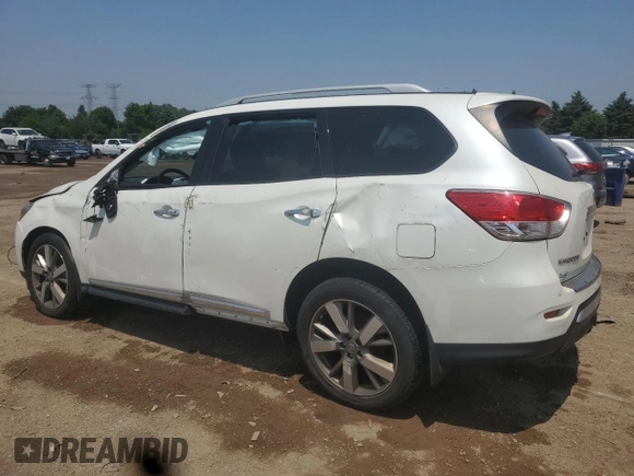 2015 Nissan Pathfinder SL z VIN 5N1AR2MMXFC652386, wystawiony jako Copart lot #59225715 z przebiegiem 76 089 mil mil oraz Szkoda całkowita • Salvage title. Historia ofert i sprzedaży dostępna na DreamBid. Obrazek 2.