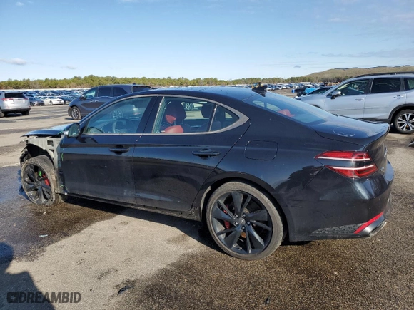 2023 Genesis G70 3.3T with VIN KMTG54TE4PU122153, listed as a Copart auction lot 50794015 with 13,604 mi miles and Salvage Title. Bid and sale history available at carsss.com. Image 2.