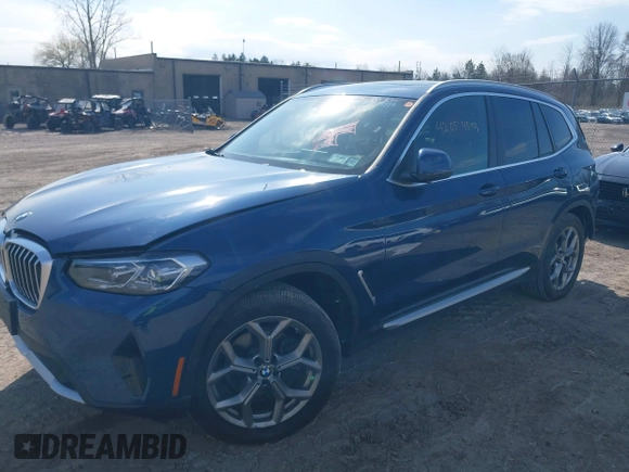 2023 BMW X3 xDrive30i with VIN 5UX53DP00P9R59770, listed as a IAAI auction lot 42054590 with 21,287 mi miles and . Bid and sale history available at DreamBid. Image 21.