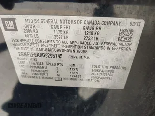 2016 Chevrolet Equinox LT with VIN 2GNFLFEK8G6295145, listed as a IAAI auction lot 42172224 with 147,282 mi miles and . Bid and sale history available at carsss.com. Image 9.