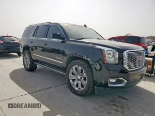 2015 GMC Yukon Denali with VIN 1GKS2CKJ2FR580533, listed as a Copart auction lot 48455205 with 147,532 mi miles and Salvage Title. Bid and sale history available at carsss.com. Image 4.