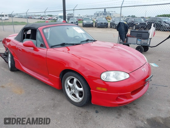 2002 Mazda MX-5 Miata Cloth with VIN JM1NB353220229173, listed as a IAAI auction lot 42344106 with 153,242 mi miles and . Bid and sale history available at DreamBid. Image 1.