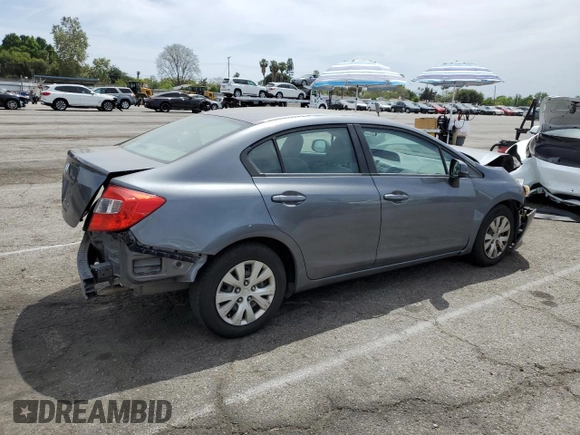 2012 Honda Civic LX z VIN 19XFB2F56CE390987, wystawiony jako Copart lot #56753635 z przebiegiem 81 832 mil mil oraz Szkoda całkowita • Salvage title. Historia ofert i sprzedaży dostępna na DreamBid. Obrazek 3.