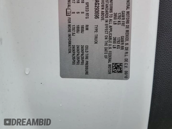 2010 GMC Sierra 1500 SLE z VIN 3GTRKVE33AG293696, wystawiony jako Copart lot #58993025 z przebiegiem 211 496 mil mil oraz Szkoda całkowita • Salvage title. Historia ofert i sprzedaży dostępna na DreamBid. Obrazek 12.