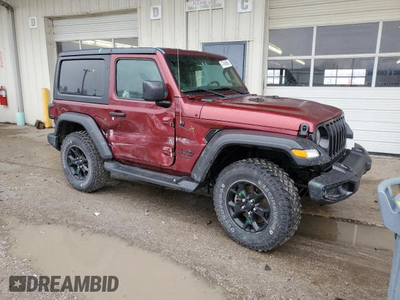2021 Jeep Wrangler Sport S with VIN 1C4HJXAG9MW774173, listed as a Copart auction lot 47848865 with 43,602 mi miles and Salvage Title. Bid and sale history available at DreamBid. Image 4.