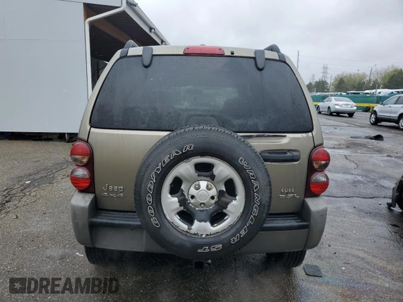 2007 Jeep Liberty Sport with VIN 1J4GL48K07W575218, listed as a Copart auction lot 53886375 with 187,317 mi miles and Salvage Title. Bid and sale history available at DreamBid. Image 6.