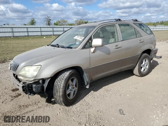 2001 Lexus RX 300 with VIN JTJGF10U410090158, listed as a Copart auction lot 77817154 with 130,583 mi miles and Salvage Title. Bid and sale history available at carsss.com. Image 1.