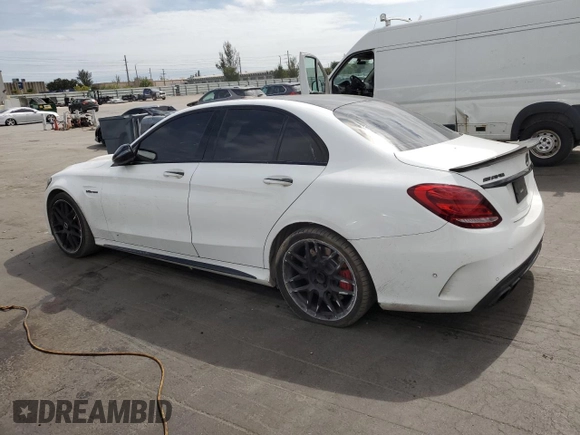 2016 Mercedes-Benz C 63 S AMG with VIN 55SWF8HB4GU116325, listed as a Copart auction lot 44614595 with 89,022 mi miles and Salvage title. Bid and sale history available at DreamBid. Image 2.
