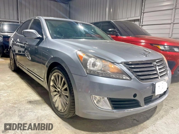 2014 Hyundai Equus Signature z VIN KMHGH4JH1EU084232, wystawiony jako Copart lot #57126355 z przebiegiem 146 902 mil mil oraz Szkody całkowita. Historia ofert i sprzedaży dostępna na DreamBid. Obrazek 1.