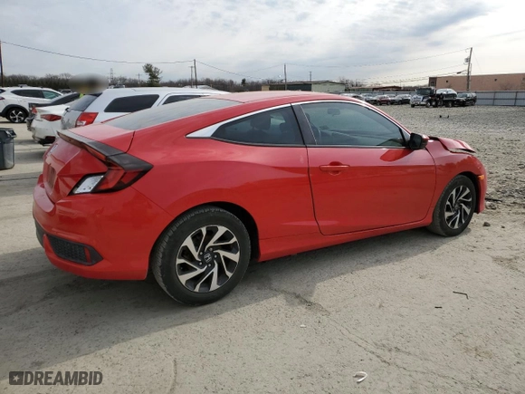 2017 Honda Civic Coupe LX with VIN 2HGFC4B59HH303269, listed as a Copart auction lot 48529555 with 75,458 mi miles and Salvage Title. Bid and sale history available at carsss.com. Image 3.
