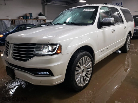 2017 Lincoln Navigator L Select with VIN 5LMJJ3JT2HEL01890, listed as a Copart auction lot 87459604 with 111,505 mi miles and Salvage Title. Bid and sale history available at carsss.com. Image 1.