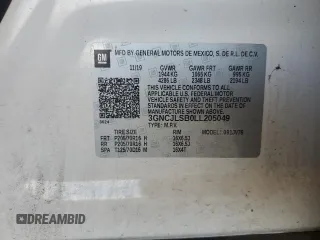 2020 Chevrolet Trax LT z VIN 3GNCJLSB0LL205049, wystawiony jako Copart lot #52937175 z przebiegiem 48 262 mil mil oraz Szkoda całkowita • Salvage title. Historia ofert i sprzedaży dostępna na DreamBid. Obrazek 15.