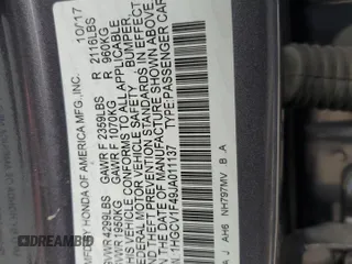 2018 Honda Accord EX z VIN 1HGCV1F49JA011137, wystawiony jako Copart lot #55746435 z przebiegiem 164 466 mil mil oraz Szkoda całkowita • Salvage title. Historia ofert i sprzedaży dostępna na DreamBid. Obrazek 12.