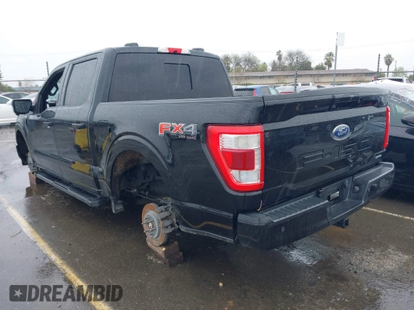 2021 Ford F-150 XL with VIN 1FTFW1E85MFA61098, listed as a IAAI auction lot 41802160 with 1 mi miles. Bid and sale history available at carsss.com. Image 3.