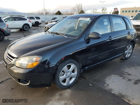 2008 Kia Spectra with VIN KNAFE161685017639, listed as a Copart auction lot 46548305 with NaN miles and Salvage Title. Bid and sale history available at carsss.com. Image 1.